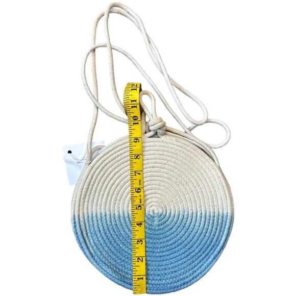 Apprvl Ivory Blue Small Rope Round Shoulder Purse Bag 9" Shoulder Drop 21" NWT - Picture 4 of 7